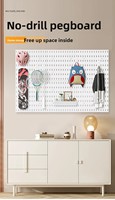 Étagère de rangement verticale perforée à clipser, écologique, pour fixation murale ou adhésive, 3 niveaux, moderne et simple