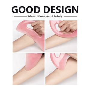 Gloway rosa resina linfatica massaggio massaggiatore di drenaggio muscolare raschiatura strumenti di massaggio manico grande corpo Gua Sha per le donne e gli uomini - Product Image 6
