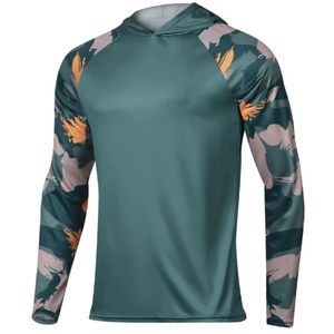 OEM Men's UPF50+ Camo Fishing Shirt Long Sleeve Quick Dry Breathable Sports Hoodie With Mask Plus Size for Adults - Product Image 1