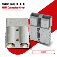 Connecteur de batterie REMA SR50, boîtier gris, prise à lame plate 50A pour chargeur de batterie de chariot élévateur, pièces de rechange en gros