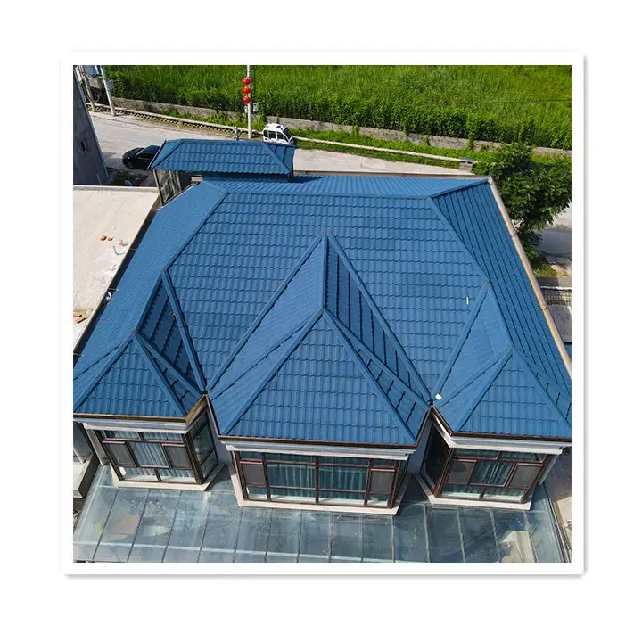 Prezzo a basso costo ondulato tegole per tetti zincati fogli di pietra colorata rivestita in metallo tegola classica tegola per tetto