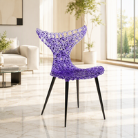 Chaise de salle à manger queue de sirène en polycarbonate transparent, siège ergonomique, mobilier d'appoint moderne pour la maison, l'hôtel et le restaurant