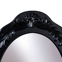 Glam – ensemble de coiffeuse de maquillage noir simple, petit bureau avec miroir pour le maquillage