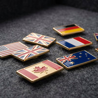 Badge drapeau personnalisé en alliage de zinc, émail dur, qualité professionnelle pour les administrations et événements