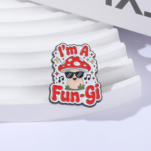 I'm Fun-<span class=keywords><strong>Gi</strong></span> Pun Pilz-Emaille-Anstecknadeln 3D Metall Niedliche Ausgefallene Pilz-Broschen Rucksack-Revers-Abzeichen Modeschmuck Geschenk für Freunde - Product Image 2