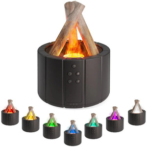 Difusor de Aroma Simulado con Efecto de Fuego, Humidificador de Aire Ultrasónico, Generador de Niebla Fría, Lámpara LED para Aceites Esenciales - Product Image 1