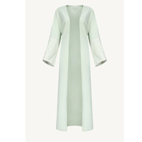 Robe Abaya Musulmane Brodé(e) Ouvert(e) pour Femme, Décontractée, ODM, Été, Maxi, Manches Longues, Respirante, Grande Taille, Polyester, Bonne Qualité, Dubaï