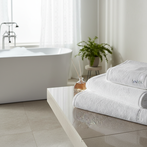 Ensemble de serviettes de bain de grande taille Varol Themis Series pour hôtel, 90x150, 675gr, couleur unie, logo brodé, coton turc, pour les voyages - Product Image 3
