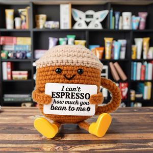 Poupée en crochet personnalisée en forme de tasse à café, amigurumi fait main, compagnon de bureau mignon, décoration positive, cadeau, jouet en crochet Toysrunner pour 12 ans et plus - Product Image 4