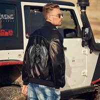Patchs brodées vintage avec crâne de mort, pour vestes, taille arrière complète, pour motard