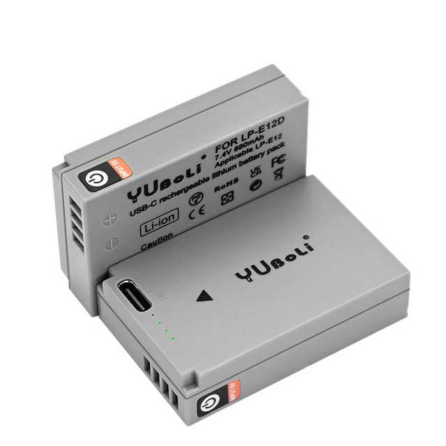 LP-E12D 680mAh Type-C Battery for Canon EOS M M10 M50 M100 CE RoHS Certified Wholesale Bulk Premium 12-Month Warranty in Stock