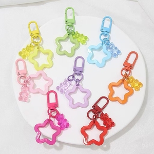 七彩熊五角星亚克力钥匙扣挂件可爱包挂件 - Product Image 3