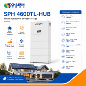 อินเวอร์เตอร์ไฮบริดแบบแยกส่วน CHASUN 4600W <span class=keywords><strong>SPH</strong></span> 4600TL-HUB รองรับการเชื่อมต่อแบบ Stackable 2 MPPT 16A IP20 ประสิทธิภาพ 97.<span class=keywords><strong>5</strong></span>% ใช้ได้กับแบตเตอรี่ ALP สำหรับบ้าน - Product Image 2