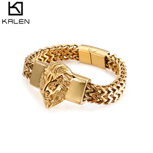 Nuevo Brazalete de Cadena y Eslabones de Acero Inoxidable para Hombre, Diseño Retro de León, Estilo Punk, Joyería de Mano Sencilla y con Personalidad - Product Image 2