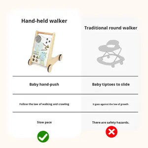 二合一防侧翻助行器儿童益智推木制多功能婴儿学步车玩具 - Product Image 4