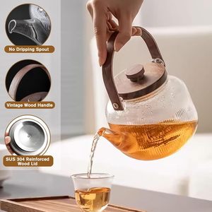 Thủy tinh tách trà đặt thủy tinh borosilicate trà nồi thủy tinh ấm trà đặt với tre xử lý - Product Image 5