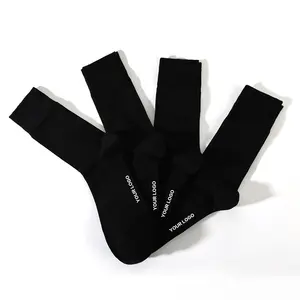 Crew Dress <strong>Socks</strong> Bamboo Fiber Plain Solid Black <strong>Manufactured</strong> by Factory for Men and Women High Quality <strong>Custom</strong> Logo <strong>Socks</strong> - Product Image 1