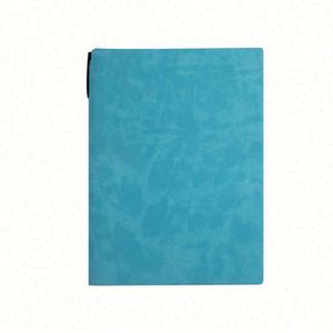 <b>Custom</b> Logo Printed Blue PU Leather Fabric Hardcover Eco A5 Business Office Stationery <b>Diary</b> Lay Flat Portable Dot Grid PP - Product Image 3