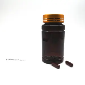 Marrom garrafas de cápsula Cápsula PET Recipiente De Plástico/Frascos com tampa marrom