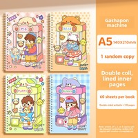 Carnet de notes A5 Y6228 mignon à couverture souple, journal imprimé, 60 pages lignées, reliure cousue, cadeau pour les élèves du primaire