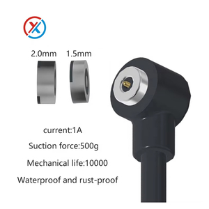 Conector de 2 pines de alta calidad, 1.5mm 2.0mm, cabezal hembra, impermeable, conector magnético tipo pogo pin dorado - Product Image 2
