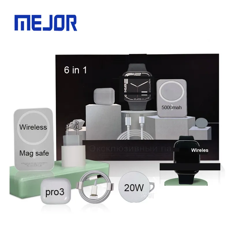 Kit nirkabel 6 dalam 1 jam tangan pintar kombinasi X8 plus jam tangan pintar unik 9 Seri X6 power bank