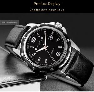 Último diseño banda de acero impermeable calendario de los hombres de negocios reloj de cuarzo esfera grande Retro al por mayor - Product Image 5