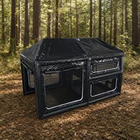 Tente de camping gonflable à deux étages, trois pièces, avec panneaux amovibles à fermeture éclair, résistante au vent, pour toutes les saisons, abri de glamping en plein air