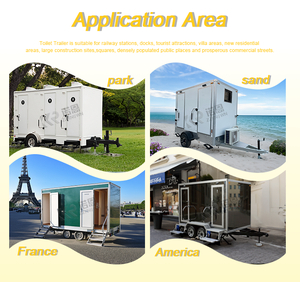 Toilettes mobiles de luxe de haute qualité, pratiques et portables, noires et blanches, pour le camping - Product Image 1