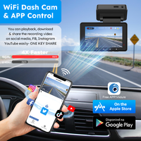 Caméra de tableau de bord de voiture 3 pouces 4K avec double objectif avant et arrière, GPS intégré, prise en charge de la vision nocturne, enregistrement en boucle, accessoires de voiture