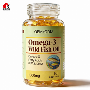 Capsule Morbide di Olio di Pesce <span class=keywords><strong>Omega</strong></span> <span class=keywords><strong>3</strong></span> da Fonte Selvatica, Integratore Alimentare ad Alta Concentrazione di EPA e DHA, Certificato HALAL GMP ISO9001 - Product Image 1