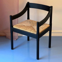 Chaise de salle à manger vintage rétro en rotin modèle design pour meubles de maison fauteuil à coussin souple pour salle de réunion