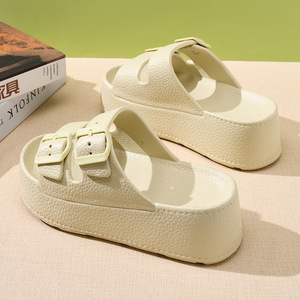 Sandales compensées d'été en EVA pour femme Guru, beige, à semelle épaisse, respirantes, antidérapantes, à larges brides, pour l'extérieur - Product Image 3