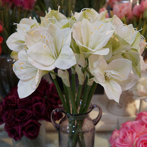 Fleur d'amarille artificielle en PU de 53 cm de hauteur, blanche, <span class=keywords><strong>rose</strong></span> et rouge, pour la décoration de mariage, de Noël et de Pâques, vente en gros IFG - Product Image 4