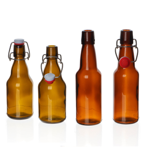 750ml 1000ml Tapa abatible plana fácil Botellas abatibles de vidrio transparente con tapa de tapón hermético para cerveza Vino Agua 100PCs MOQ - Product Image 6