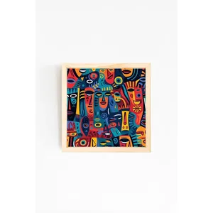 Impression d'art abstrait moderne avec cadre en bois naturel, tailles 30x30 et 20x20, 6 options de couleurs -14-1 - Product Image 5