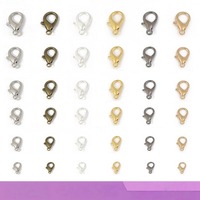 Fermoirs à griffes de homard en métal poli miroir, différentes tailles, pour la fabrication de colliers et la création de bijoux