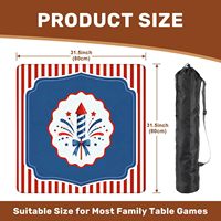 Tapis de mahjong portable avec drapeau américain et sac de transport, 31,5 pouces, antidérapant, réduisant le bruit, pour poker, dominos, jeux de cartes