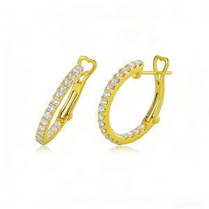 Pendientes de Aro con Diamantes Cultivados en Laboratorio de Corte Brillante de 0.78ct, Chapados en Oro de 14K, Certificados por IGI, de Lujo para Hombres y Mujeres, Regalo para Bodas y Fiestas, VS - Product Image 4