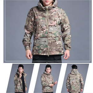 Giacca Casual da <span class=keywords><strong>Uomo</strong></span> in Tessuto Softshell con Cappuccio, Antivento e <span class=keywords><strong>Impermeabile</strong></span>, Stile Bomber Tattico - Product Image 5