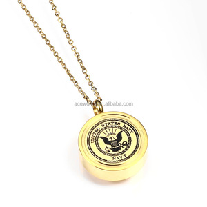 Stainless Steel Keepsake Cremation Navy <b>Ashes</b> Memory Pendant <b>Necklace</b> Memorial <b>Ashes</b> Keepsake Urn <b>Necklace</b> - Product Image 2