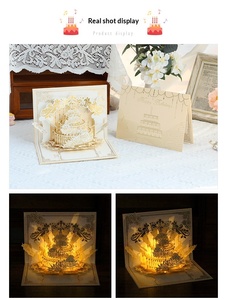 Carte de vœux d'anniversaire en forme de gâteau avec musique et éclairage, design 3D, vent, joyeux anniversaire, vente en gros pour fabricants - Product Image 6