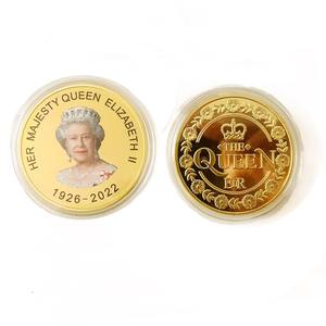 Pièces commémoratives en métal doré de la reine Elizabeth II Relief tridimensionnel avec sport imprimé UV et logo Cadeau d'artisanat en métal - Product Image 5