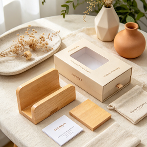 Soporte de Madera de Haya Personalizado para Teléfono con Acabado Pulido Antiarañazos, Soporte Multifuncional de Escritorio para Teléfonos Móviles y Tarjetas de Visita - Product Image 6
