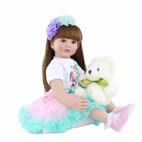 Poupée de princesse en vinyle de silicone de 60cm pour enfants, jouet de poupée de princesse pour bébés, cadeau d'anniversaire à la mode pour filles