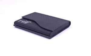 Porte-cartes de visite noir à carreaux avec cadre métallique, étui haut de gamme pour cartes de visite, idéal pour les cadeaux d'image de marque d'entreprise - Product Image 3