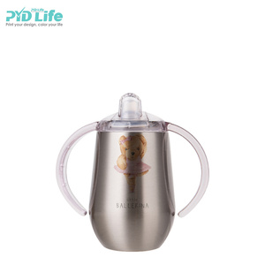 PYDLife 10oz 300ml argento in acciaio inox sottovuoto Tumbler bambino sublimazione tazze Sippy latte tazze <span class=keywords><strong>con</strong></span> <span class=keywords><strong>beccuccio</strong></span> - Product Image 1