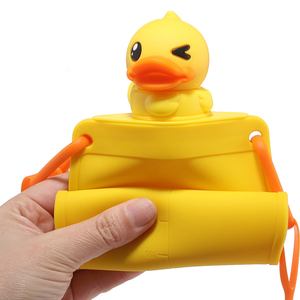 2021 tendencias niños botella de agua mini de dibujos animados de <span class=keywords><strong>amazon</strong></span> de silicona libre de BPA, lindo botella de agua botella de dibujos animados de animales plegable botella de agua plegable para <span class=keywords><strong>la</strong></span> venta al por mayor - Product Image 4