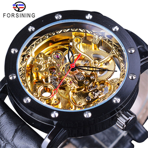 Đồng Hồ Vàng Sang Trọng Thời Trang FORSINING GMT1081, Đồng Hồ Tự Động Cho Nam, Dây Da Thật, Mở - Product Image 4