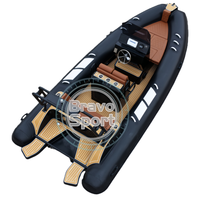 Bateau pneumatique semi-rigide de luxe en aluminium noir de 5,8 m (19 pieds) en PVC Hypalon, modèle 580, le plus vendu